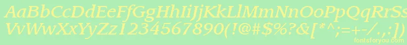 ItcLeawoodLtMediumItalic Font – Yellow Fonts on Green Background