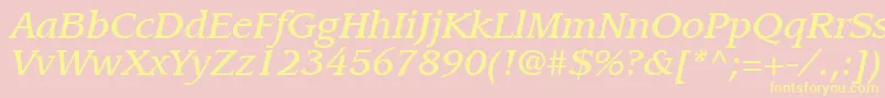 ItcLeawoodLtMediumItalic Font – Yellow Fonts on Pink Background