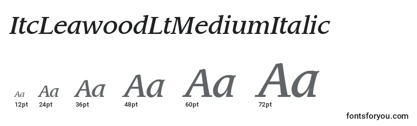 Размеры шрифта ItcLeawoodLtMediumItalic