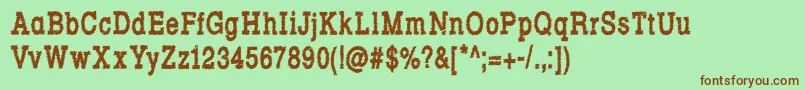 RowdyTypemachine6CondensedBold Font – Brown Fonts on Green Background