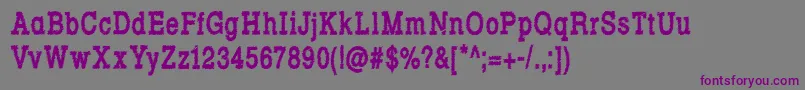 RowdyTypemachine6CondensedBold-fontti – violetit fontit harmaalla taustalla