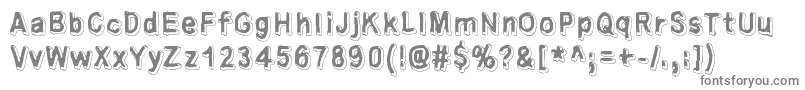 Universedge-fontti – harmaat kirjasimet valkoisella taustalla