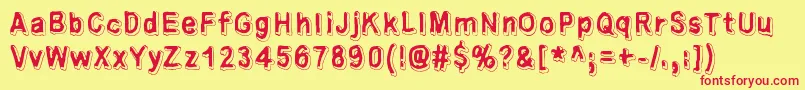 Universedge Font – Red Fonts on Yellow Background