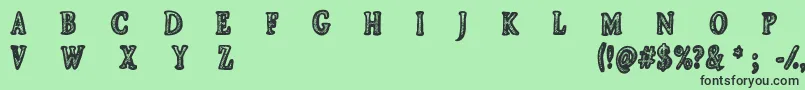 CfjeanscollectionRegular Font – Black Fonts on Green Background