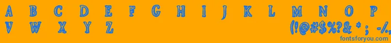 CfjeanscollectionRegular Font – Blue Fonts on Orange Background