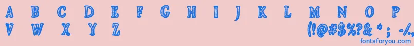 フォントCfjeanscollectionRegular – ピンクの背景に青い文字