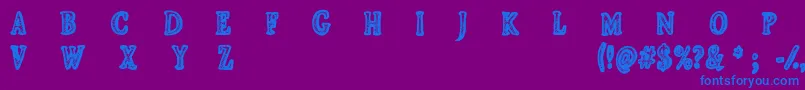 フォントCfjeanscollectionRegular – 紫色の背景に青い文字