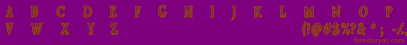 フォントCfjeanscollectionRegular – 紫色の背景に茶色のフォント