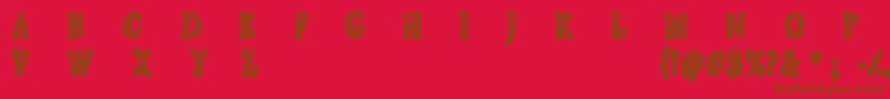 フォントCfjeanscollectionRegular – 赤い背景に茶色の文字