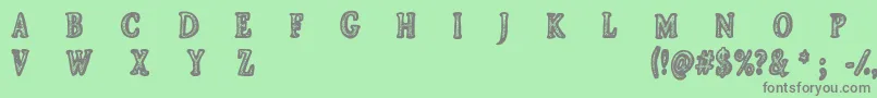 CfjeanscollectionRegular-Schriftart – Graue Schriften auf grünem Hintergrund