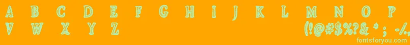 CfjeanscollectionRegular Font – Green Fonts on Orange Background