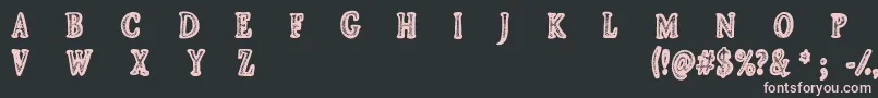 CfjeanscollectionRegular-fontti – vaaleanpunaiset fontit mustalla taustalla