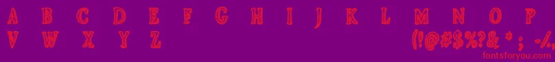 CfjeanscollectionRegular Font – Red Fonts on Purple Background