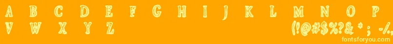 CfjeanscollectionRegular Font – Yellow Fonts on Orange Background
