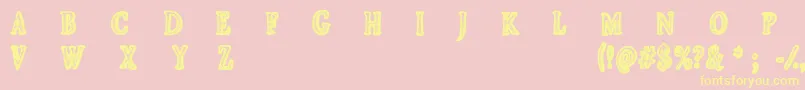CfjeanscollectionRegular-fontti – keltaiset fontit vaaleanpunaisella taustalla