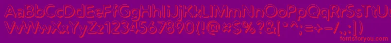 Distrobv-fontti – punaiset fontit violetilla taustalla