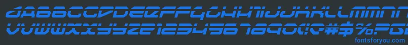 TravelerLaserItalic Font – Blue Fonts on Black Background