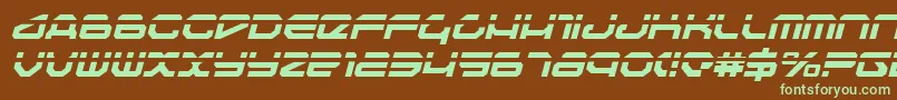 Fonte TravelerLaserItalic – fontes verdes em um fundo marrom