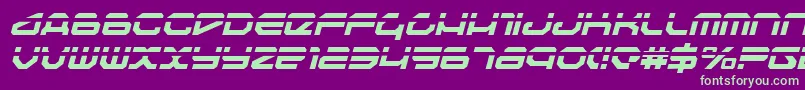 Fonte TravelerLaserItalic – fontes verdes em um fundo violeta