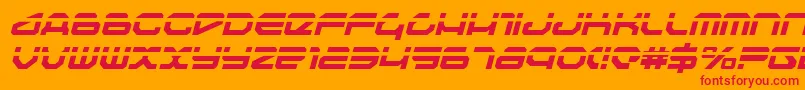 TravelerLaserItalic Font – Red Fonts on Orange Background