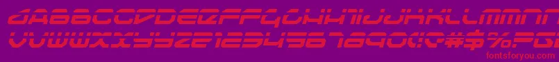 TravelerLaserItalic Font – Red Fonts on Purple Background