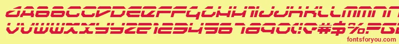 TravelerLaserItalic Font – Red Fonts on Yellow Background