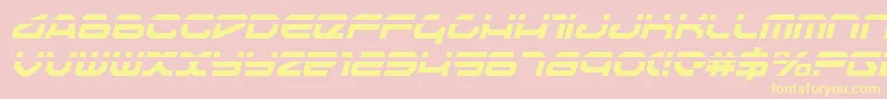 TravelerLaserItalic Font – Yellow Fonts on Pink Background