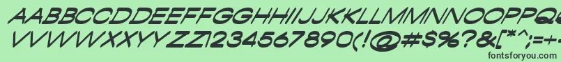 Czcionka AmbamboItalic – czarne czcionki na zielonym tle