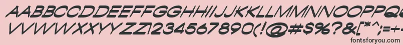 Fonte AmbamboItalic – fontes pretas em um fundo rosa