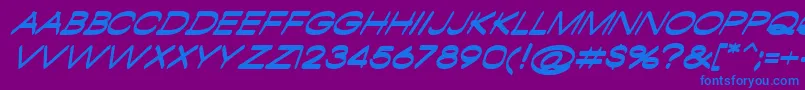 AmbamboItalic Font – Blue Fonts on Purple Background