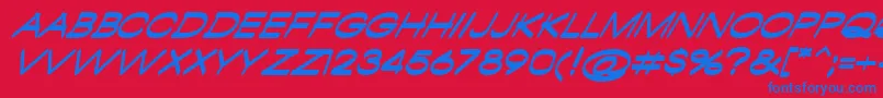 AmbamboItalic Font – Blue Fonts on Red Background