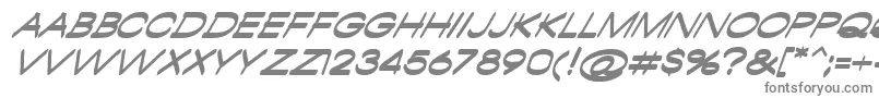 AmbamboItalic-fontti – harmaat kirjasimet valkoisella taustalla