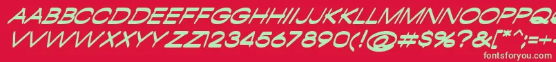 AmbamboItalic Font – Green Fonts on Red Background