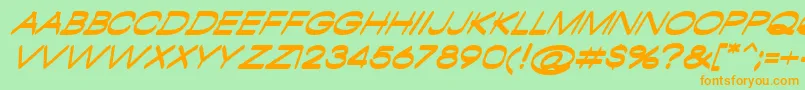 AmbamboItalic Font – Orange Fonts on Green Background