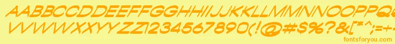 AmbamboItalic Font – Orange Fonts on Yellow Background