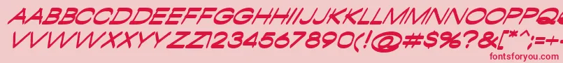 Fonte AmbamboItalic – fontes vermelhas em um fundo rosa