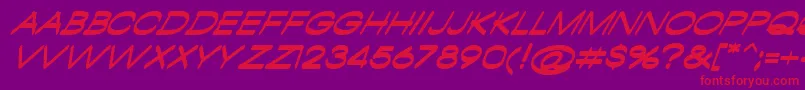 AmbamboItalic-Schriftart – Rote Schriften auf violettem Hintergrund