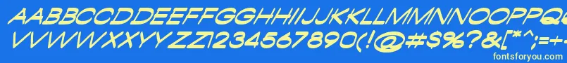 AmbamboItalic Font – Yellow Fonts on Blue Background