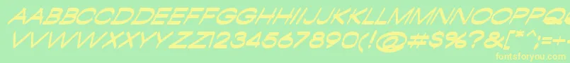 En savoir plus sur la police AmbamboItalic Police AmbamboItalic – polices jaunes sur fond vert