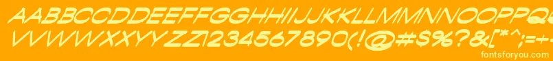 Police AmbamboItalic – polices jaunes sur fond orange