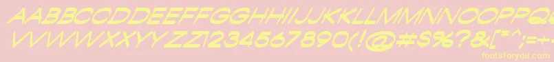 AmbamboItalic Font – Yellow Fonts on Pink Background