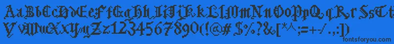 Bitmgothic-Schriftart – Schwarze Schriften auf blauem Hintergrund