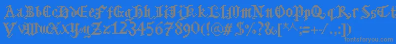 Bitmgothic Font – Gray Fonts on Blue Background