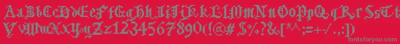 Bitmgothic Font – Gray Fonts on Red Background