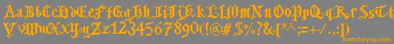 Bitmgothic Font – Orange Fonts on Gray Background