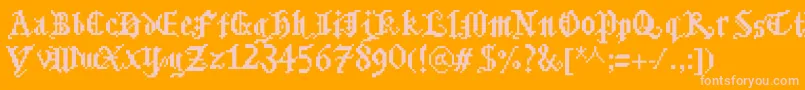 Bitmgothic Font – Pink Fonts on Orange Background