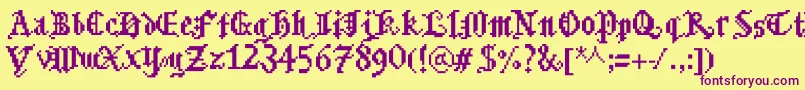 Bitmgothic Font – Purple Fonts on Yellow Background