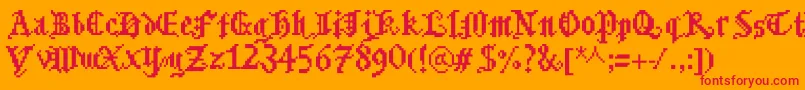 Bitmgothic Font – Red Fonts on Orange Background