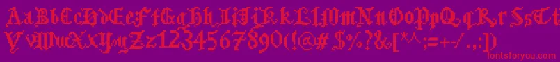 Bitmgothic-Schriftart – Rote Schriften auf violettem Hintergrund