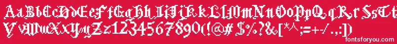 Bitmgothic Font – White Fonts on Red Background